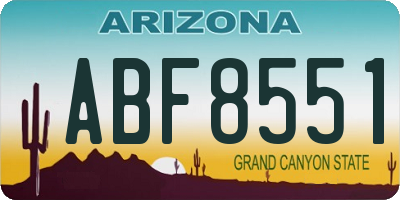AZ license plate ABF8551