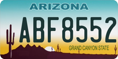 AZ license plate ABF8552