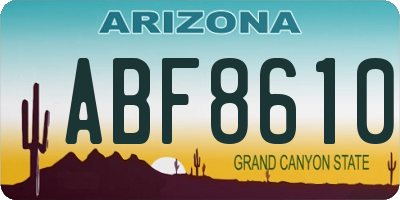AZ license plate ABF8610