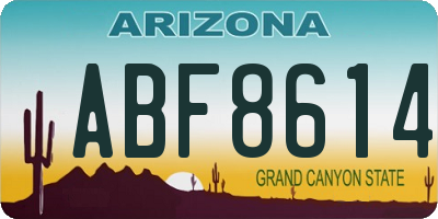 AZ license plate ABF8614