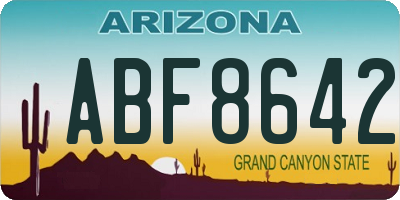 AZ license plate ABF8642