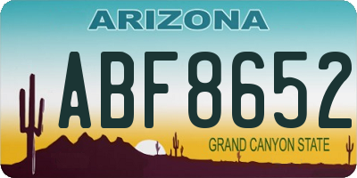 AZ license plate ABF8652