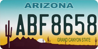 AZ license plate ABF8658