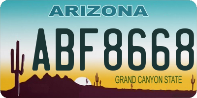 AZ license plate ABF8668