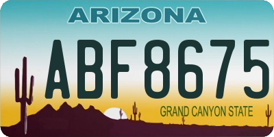AZ license plate ABF8675