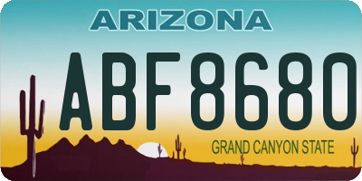 AZ license plate ABF8680