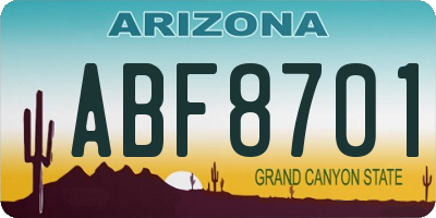 AZ license plate ABF8701