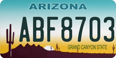 AZ license plate ABF8703