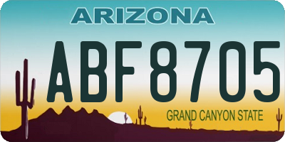 AZ license plate ABF8705