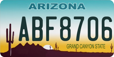 AZ license plate ABF8706