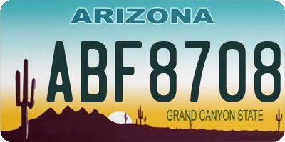 AZ license plate ABF8708