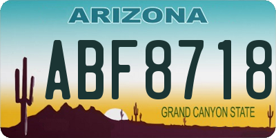 AZ license plate ABF8718