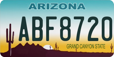 AZ license plate ABF8720