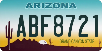 AZ license plate ABF8721