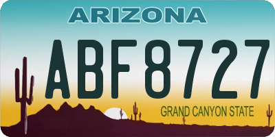 AZ license plate ABF8727