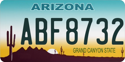AZ license plate ABF8732