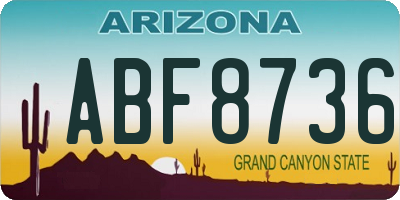 AZ license plate ABF8736