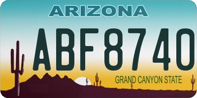 AZ license plate ABF8740