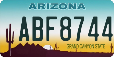 AZ license plate ABF8744
