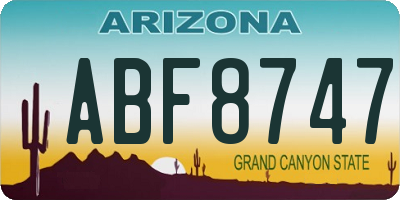 AZ license plate ABF8747