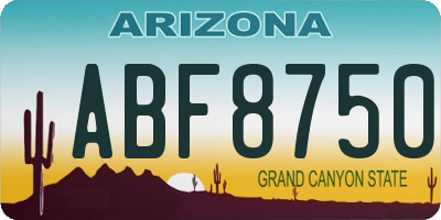 AZ license plate ABF8750