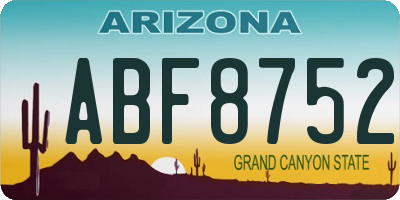 AZ license plate ABF8752