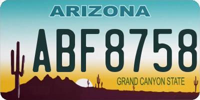 AZ license plate ABF8758
