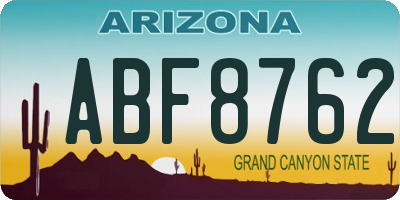 AZ license plate ABF8762