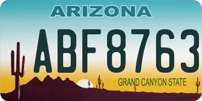 AZ license plate ABF8763