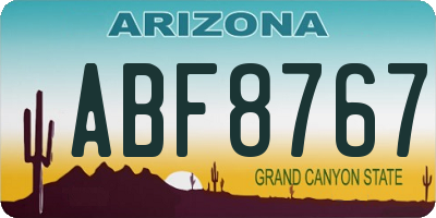 AZ license plate ABF8767