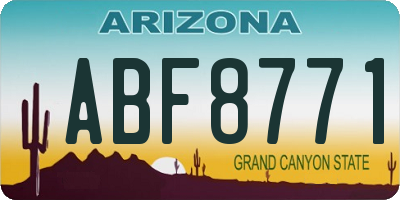 AZ license plate ABF8771