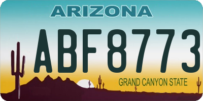 AZ license plate ABF8773