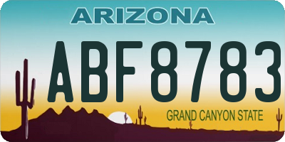 AZ license plate ABF8783