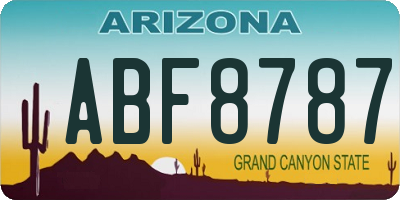 AZ license plate ABF8787
