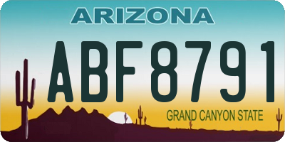 AZ license plate ABF8791