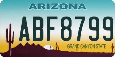 AZ license plate ABF8799