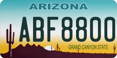 AZ license plate ABF8800