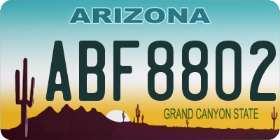 AZ license plate ABF8802