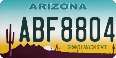 AZ license plate ABF8804