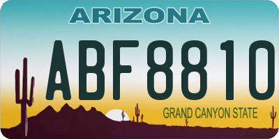 AZ license plate ABF8810