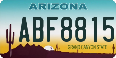 AZ license plate ABF8815