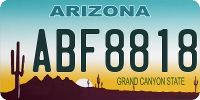 AZ license plate ABF8818