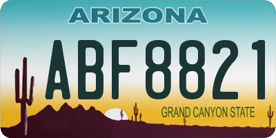 AZ license plate ABF8821