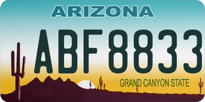 AZ license plate ABF8833
