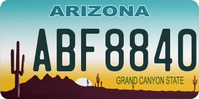 AZ license plate ABF8840
