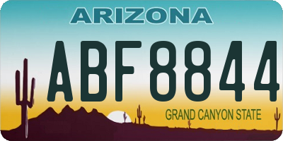 AZ license plate ABF8844