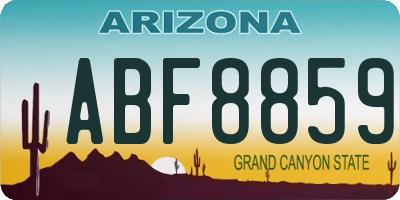 AZ license plate ABF8859