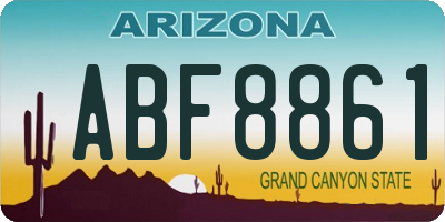 AZ license plate ABF8861
