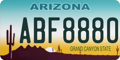 AZ license plate ABF8880