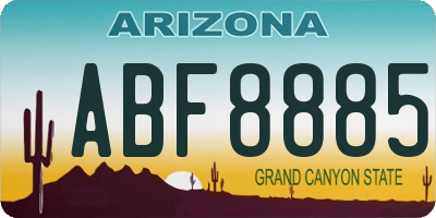 AZ license plate ABF8885